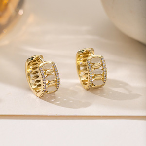 Hoop <strong>Earrings</strong> Gold Oval Star Pattern Zinc Alloy <strong>U</strong> <strong>Shape</strong> Fashion Drop <strong>Earrings</strong> - Product Image 2