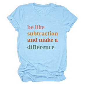 <span class=keywords><strong>T</strong></span>-<span class=keywords><strong>shirt</strong></span> <span class=keywords><strong>da</strong></span> <span class=keywords><strong>donna</strong></span> estiva in cotone con stampa lettere colorate, girocollo, manica corta, vestibilità ampia - Be Like Subtraction - Product Image 1