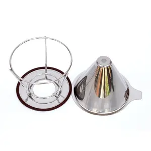 Stainless Steel Coffee Filter With Cup Stand Permanent Reusable Paperless Hand Drip Pour Over Coffee Filters