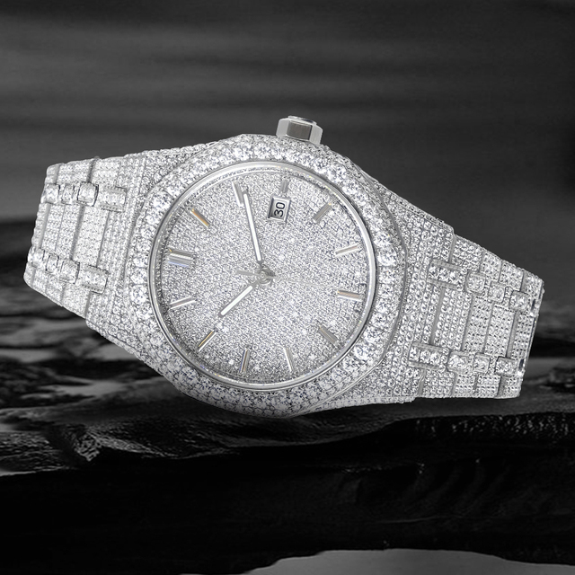 Designer Luxury Sapphire Automatic Mechanical Movement Watches Iced Out VVS Moissanite Watches for Men Wholesale