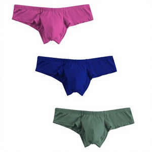 Men's Casual Comfortable Breathable Knitted <b>Boxer</b> Shorts Solid Color 3D Scrotal Pocket Low-Rise with Individual Packaging - Product Image 3