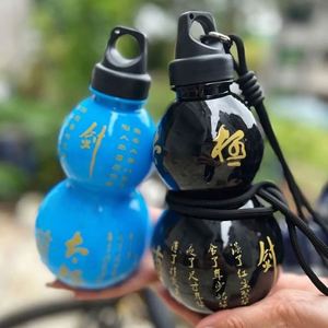 Nouvelle bouteille d'eau en forme de gourde d'inspiration chinoise rétro, 750 ml, grande capacité, bouteille à vin, bouilloire à eau durable en PC, pour les sports de plein air - Product Image 6