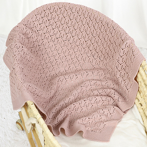 Couverture d'hiver personnalisée en tricot de couleur unie pour nouveau-né et bébé, tapis doux pour garder la chaleur pour enfants, couverture en coton pour dormir, literie - Product Image 5