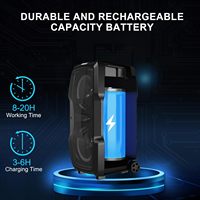 Machine de karaoké VeGue VG-0808, système de sonorisation PA sans fil Bluetooth pour adultes et enfants avec deux caissons de basses de 8 pouces, 2 micros sans fil UHF