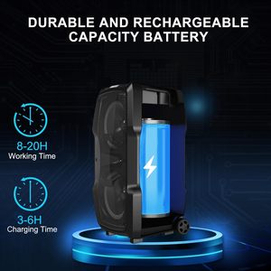 VG-0808 vegue máy Karaoke, không dây <span class=keywords><strong>B</strong></span> t PA hệ thống cho người lớn & trẻ em với kép 8 ''loa siêu trầm, 2 UHF không dây mics - Product Image 2