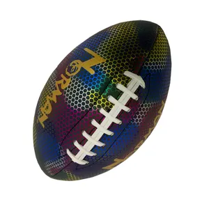 Size 9 Reflective Pu Machine Sewn American Football Rugby Ball For Match /training