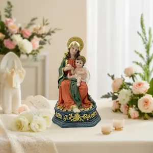 Resin Crafts Christian Items Catholic Product Virgin Mary Statue Baby Jesus Figurine Home Decoration Europe XIAMEN China 480 Pcs