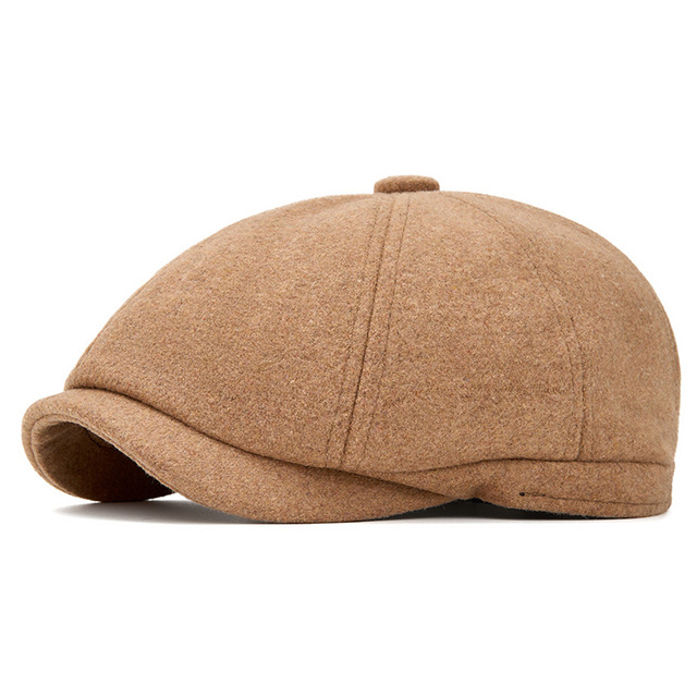 Winter Tweed Knitted Newsboy Caps & Flat Beret for Men & Women-Unisex 8-Panel Classic Vintage Casual Headwear