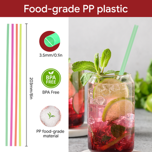 หลอดดูดน้ำพลาสติก PP สีสันสดใส คุณภาพสูง ปรับแต่งได้ ขายส่ง - Product Image 2