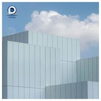 Système de mur rideau Prima en alliage d'aluminium courbé, léger, ignifuge, durable et personnalisé pour usage hospitalier avec décoration en verre