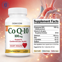 Compléments Végétaliens OEM Coenzyme Q10 Ubiquinol à Base de Plantes pour la Santé Cardiaque et Cérébrale – Capsules de CoQ10 et Oméga 3 en Gélules Molles
