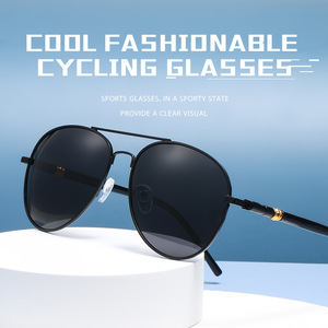 Classique hommes pilote lunettes de soleil verres polarisés conduite lunettes de soleil haute qualité Double pont métal hommes lunettes de soleil - Product Image 2