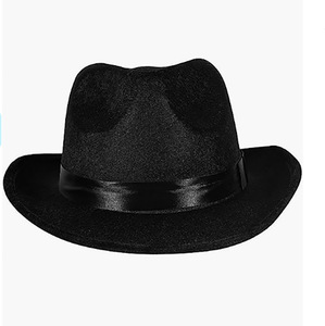<span class=keywords><strong>MJ</strong></span> King of Pop Costume Invernale a Righe con Cappello Fedora, Guanti e Occhiali da Sole - Nero/Argento - Product Image 3