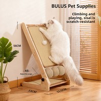 Griffoir vertical triangulaire réglable pour chat, arbre à chat durable, jouet d'auto-entretenissement résistant aux griffures et anti-déchirure