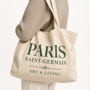 Eco Friendly Cotton Shopping <b>Bag</b> Reusable Grocery Tote Handbag Foldable Casual Everyday Carryall <b>Shopper</b> <b>Bag</b> - Product Image 1