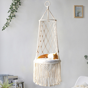 Boho suspendu chat hamac lit tissé à la main macramé animal de compagnie mur meubles tapisserie pour <span class=keywords><strong>intérieur</strong></span> extérieur décor à la <span class=keywords><strong>maison</strong></span> - Product Image 2