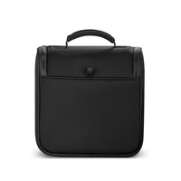 Sac de maquillage en néoprène grande capacité avec logo imprimé, sac à main noir, trousse de toilette professionnelle, sacs de maquillage à roulettes avec crochet