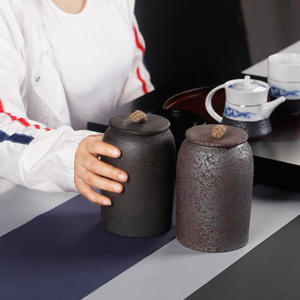 Винтажные керамические банки для хранения чая с крышкой в стиле ретро - Product Image 3