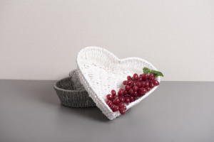 Cestino fatto a mano a forma di cuore vassoio di <span class=keywords><strong>vimini</strong></span> in Rattan per <span class=keywords><strong>pane</strong></span> alla frutta o cosmetici - Product Image 5