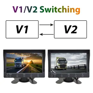 7 Inch Car TFT LCD Screen Monitor Touch Button CVBS Input Vehicle Monitor For Heavy Duty Truck RV Trailer Van Bus