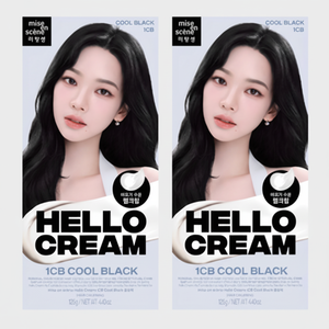 Mise En Scene Nuovo Colorante per Capelli Hello Cream Regular Nero Freddo con Sconto - Set da 2 Pezzi - Product Image 1
