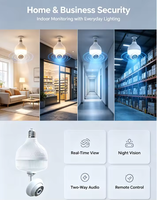 Ampoule E27 avec caméra IP sans fil WiFi, vision nocturne, caméra de sécurité domestique
