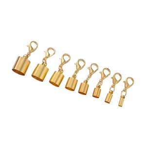 Accesorios de joyería DIY: Cierre de mosquetón con contrapeso, conjunto de colgantes de un solo cabezal tipo cubo, varios tamaños, de aleación de cobre chapada - Product Image 5