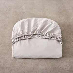 Set di biancheria da letto traspirante Low MOQ personalizzato tinta unita in cotone lenzuola da letto con lenzuola piatte a due lenzuola