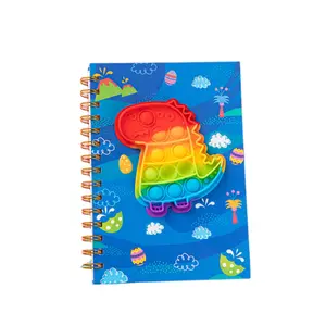 碧昂螺旋笔记本，带泡泡流行和蝴蝶形状的学校和儿童泡泡玩具
