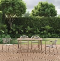 Ensemble de table et chaises de jardin en métal moderne et durable, 4 pièces, avec un design résistant aux intempéries et respectueux de l'environnement