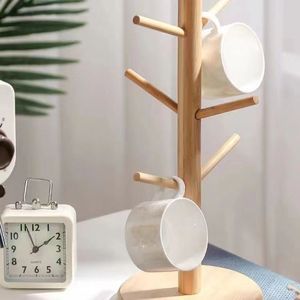 Bamboo Cup Rack With Stand Multi Functional Desk Organizer For Mug Storage And Draining - Product Image 2