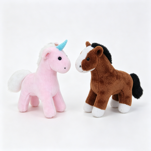 Juego de peluches de unicornio personalizados, mini peluches de unicornio, par de peluches de caballo y unicornio, juego de peluches de animales de fantasía - Product Image 1