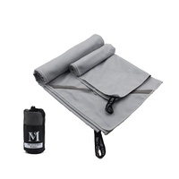 En stock, serviettes de sport de haute qualité, 2 pièces, 30*70cm+70*140cm, en microfibre, avec poche pour téléphone, sac en filet