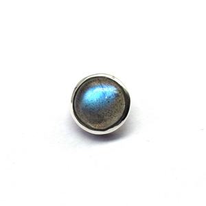 Natural Blue <b>Fire</b> Labradorite Cabochon 8mm Round Gemstone 925 Sterling Silver Handmade Pendant - Product Image 1