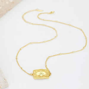 FY letras de moda colgantes mujeres hombres collares de acero inoxidable gran capital monograma rectángulo inicial letra colgante collar - Product Image 3