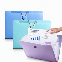 Carpeta de Archivos Expandible A4 con Logotipo Personalizado, Venta al por Mayor de Fábrica, Organizador de Documentos Tipo Acordeón con 5 Bolsillos y Cierre de Cordón, con Diseño Estampado