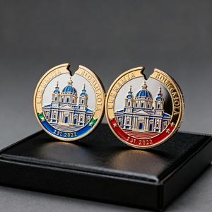 Moneda de desafío de doble cara personalizada moderna antigua, troquelado de Metal, grabado con temática de animales florales para publicidad de Navidad - Product Image 4