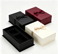 Boîte cadeau rigide de luxe en papier d'art avec couvercle et base, gaufrage et vernis sélectif UV pour produits de soin de la peau