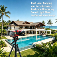Moniteur de déplacement pour villas privées et îles, avec télémètre laser, détection de gaz, vision nocturne, son HD, lumière et alerte de déformation