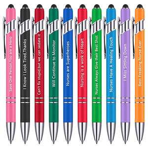 Juego de 10 Bolígrafos Personalizados Inspiradores - Bolígrafo Motivacional con Punta Táctil, Regalos Divertidos de Oficina para Mujeres y Compañeras de Trabajo - Product Image 3