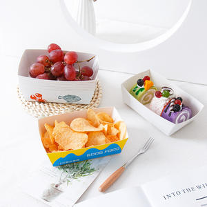 Boîte à <span class=keywords><strong>hot</strong></span>-dogs en papier artisanal écologique Plat en forme de bateau Plateau de service pour poulet restauration rapide Boîtes kraft Assiette alimentaire antidérapante Plateau à dessert en papier - Product Image 2