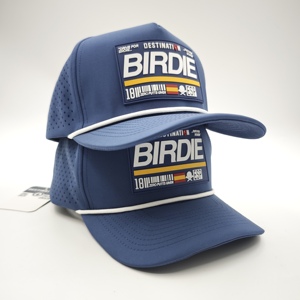 Casquette de golf imperméable à 5 panneaux pour tournoi, avec logo en silicone personnalisé, faible MOQ, OEM, perforations laser, ajustement confortable et conçu pour une performance optimale - Product Image 3