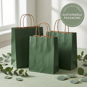 Bolsas de Compras de Papel Kraft con Logotipo para Ropa de Lujo, Bolsas de Regalo Reutilizables, Ecológicas y Reciclables con Cinta y Cuerda - Product Image 3