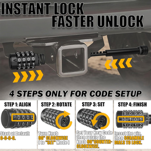 Verrou de sécurité pour attelage de remorque, <span class=keywords><strong>goupille</strong></span> de 5/8 po avec une longueur utilisable de 3,5 po, capacité de charge de 30 000 lb - Verrou de sécurité robuste pour récepteurs de 2 po et 2,5 po - Product Image 4