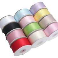 Pita Satin Poliester Lebar 4cm untuk Rangkaian Bunga, Kemasan Hadiah, Kue, Pita Buatan Tangan, Dekorasi Pernikahan, Pita Webbing