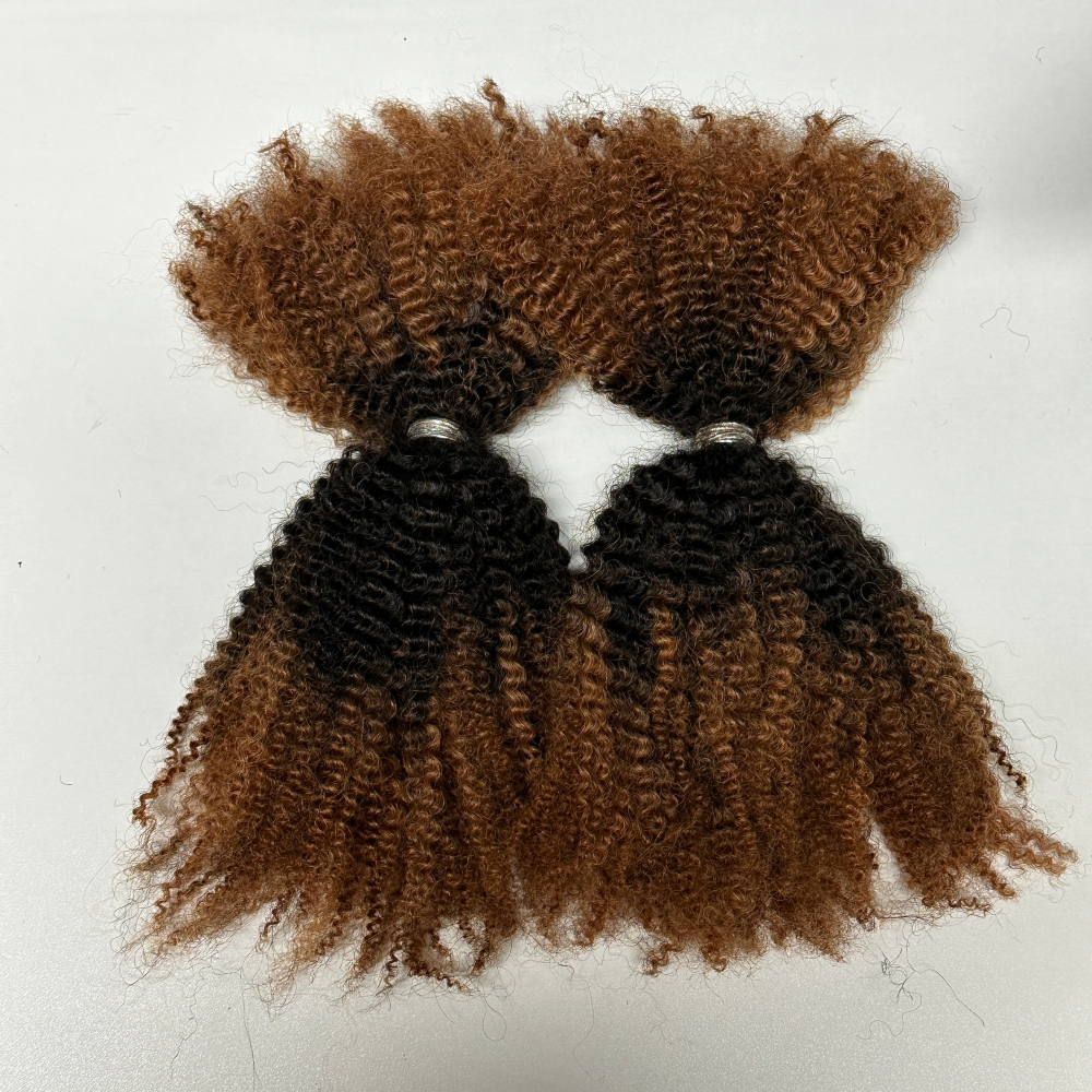 KAMA Peruvian Remy Human Hair Afro Kinky Curl Bulk Braiding Hair Extension 50g Machine Double Weft All Colors Dreadlocs Braids Detail Section 2