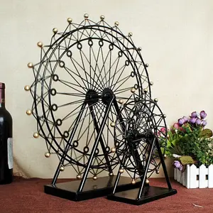 Décoration de bureau, de maison ou d'école créative et moderne en forme de grande roue noire en métal avec roulement à billes - Product Image 1