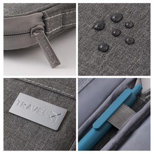 Portable <b>Travel</b> Card Holder Small Size Oxford Cloth Passport Organizer Multi Functional <b>Document</b> Storage <b>Bag</b> Gray - Product Image 2