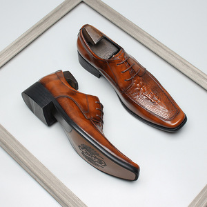 Zapatos Formales de Hombre de Cuero Genuino al por Mayor, de Caña Alta, con Punta Cerrada, con Cordones, Impermeables, Transpirables, Estilo Vintage Retro para Oficina - Product Image 4