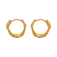 Pendientes de Aro Circulares Trenzados, Estilo Minimalista y Moderno, Chapados en PVD con Oro Real de 18K, Pendientes de Moda